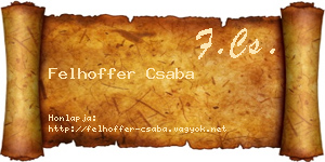 Felhoffer Csaba névjegykártya